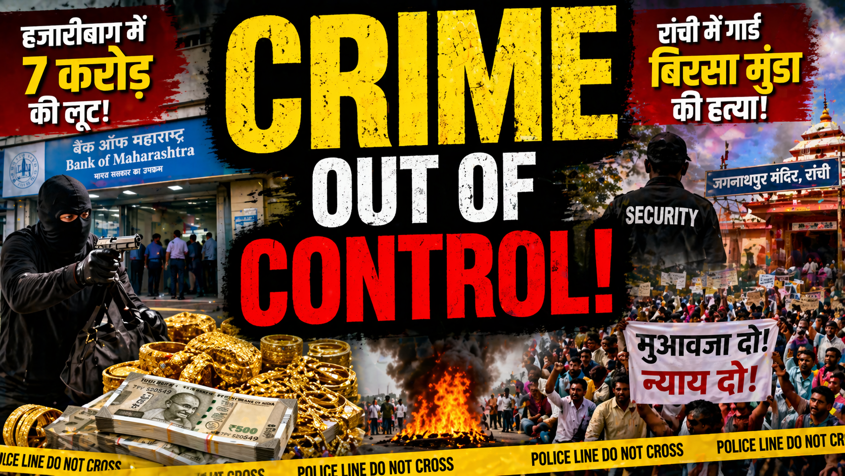 Jharkhand Crime NewsHazaribagh Bank Loot,Ranchi Murder Case,