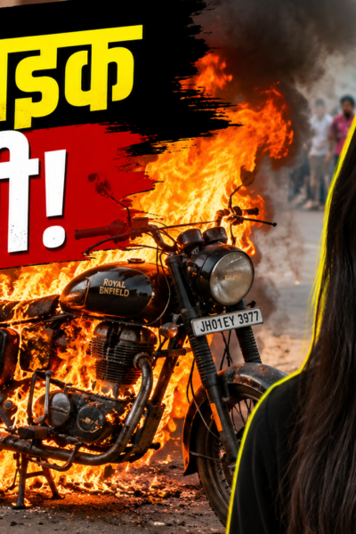 Ranchi में गर्मी के बीच जली Bullet बाइक
