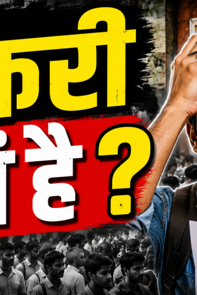 रोजगार की तलाश में खड़े युवा और नौकरी की तैयारी करते छात्र