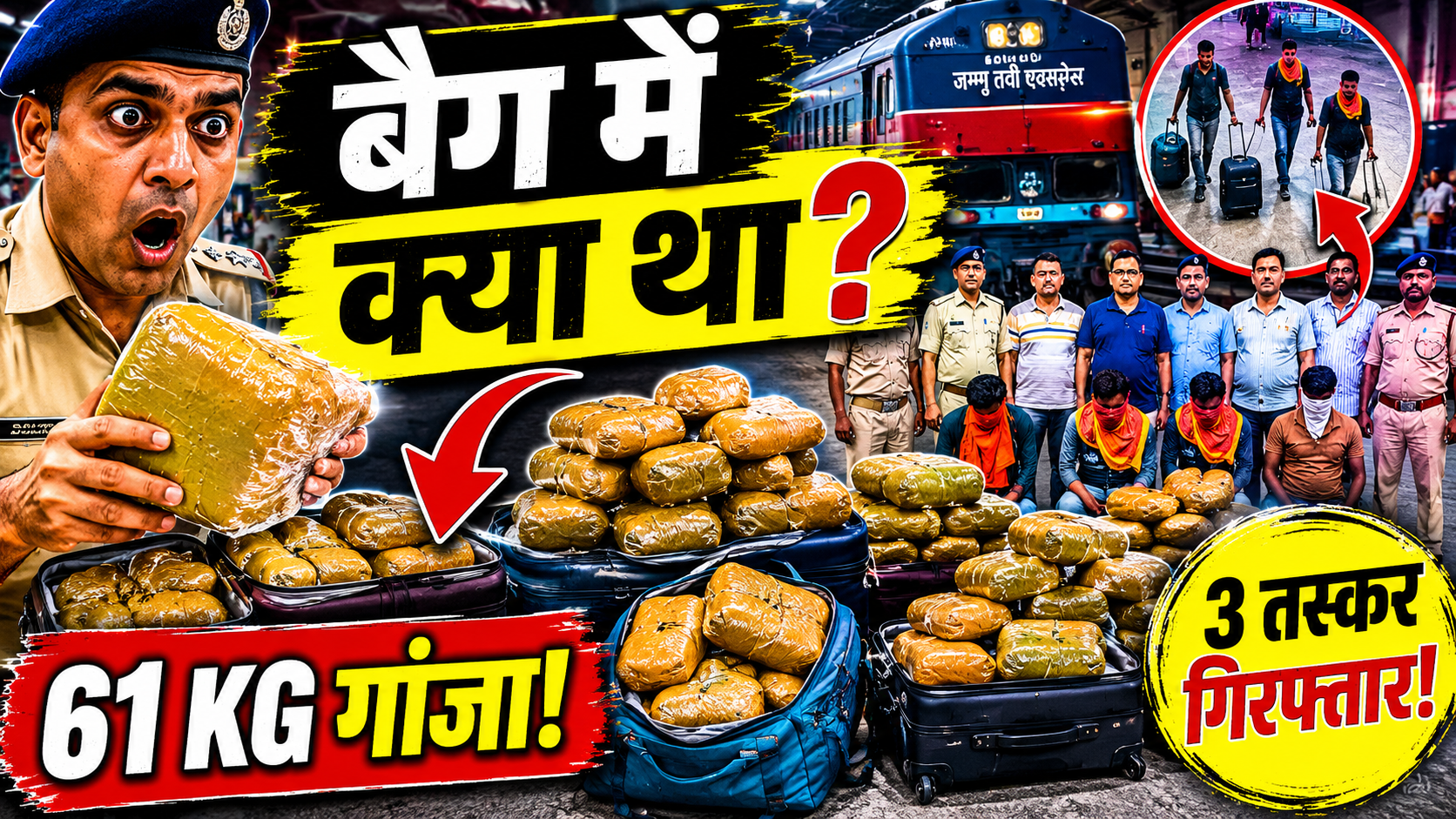 रांची रेलवे स्टेशन पर आरपीएफ द्वारा जब्त किया गया गांजा