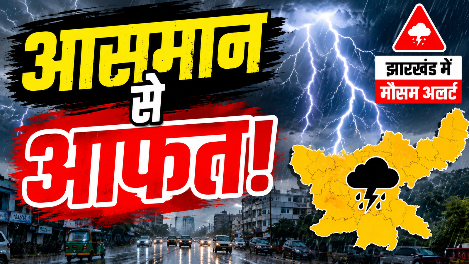 झारखंड में गर्जन वज्रपात और भारी बारिश को लेकर मौसम विभाग की चेतावनी