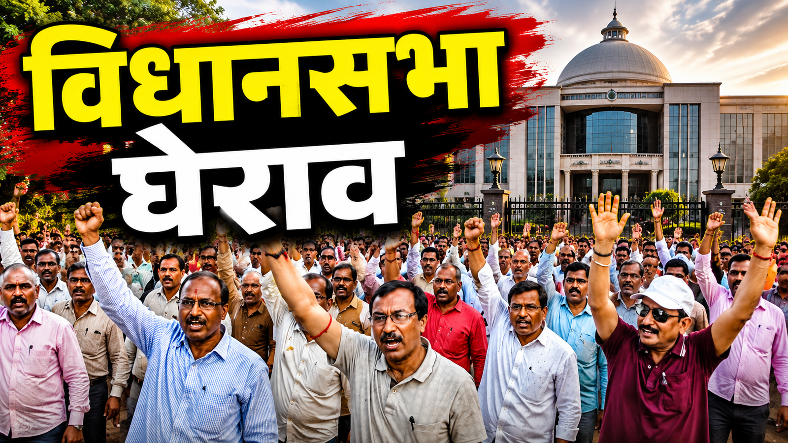नई विधानसभा रांची के सामने महाधरना की घोषणा करते वित्त रहित शिक्षण संस्थानों का संयुक्त मोर्चा