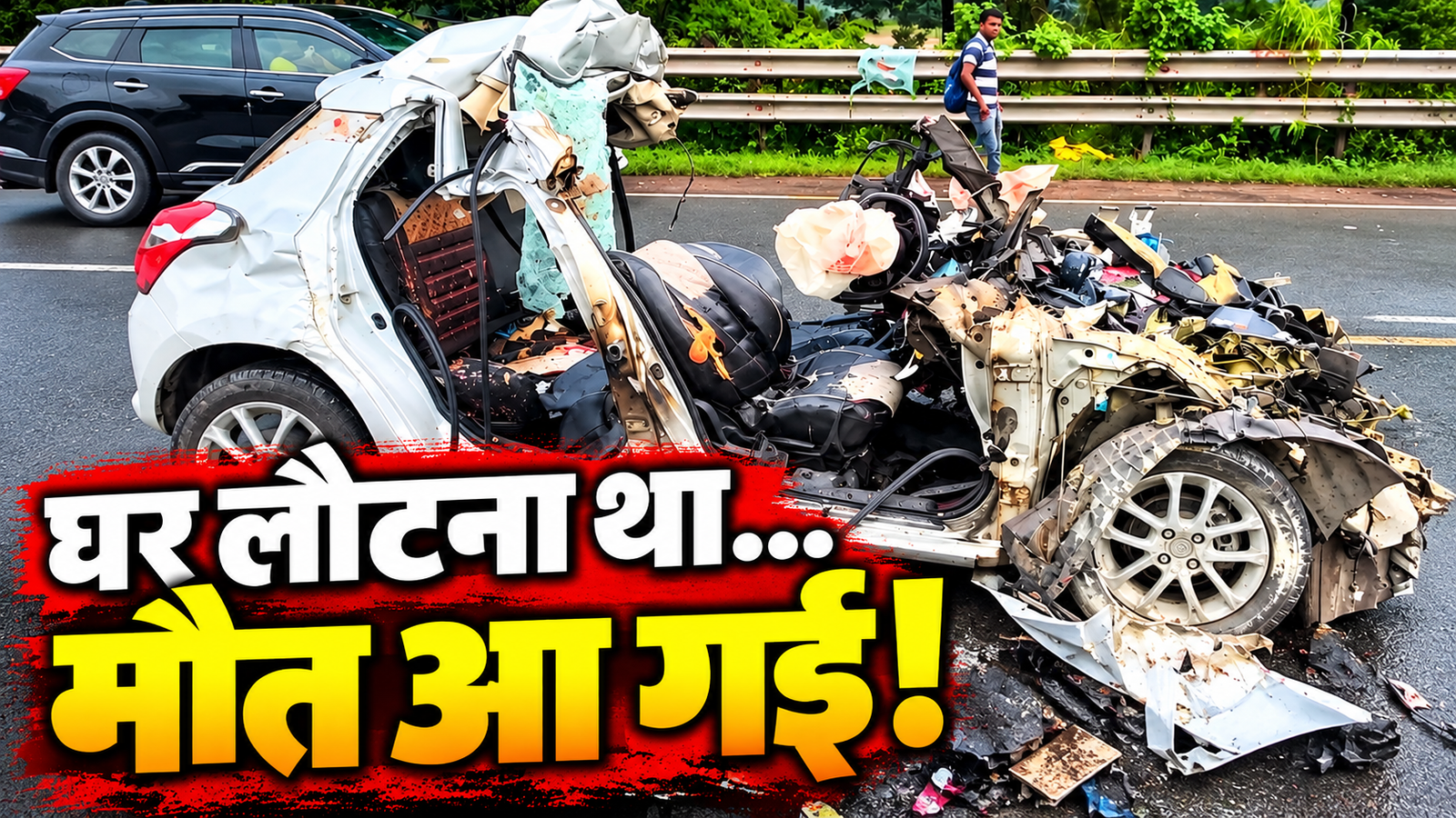 जमशेदपुर दोमुहानी में कार-ट्रक की भीषण टक्कर के बाद क्षतिग्रस्त कार