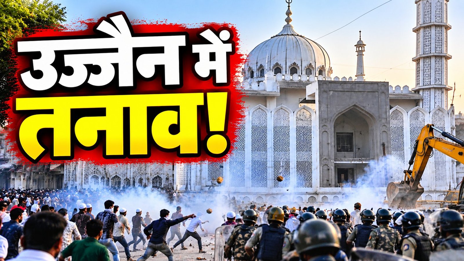 उज्जैन की शाही मस्जिद के हिस्से को हटाने के विरोध के दौरान तनाव